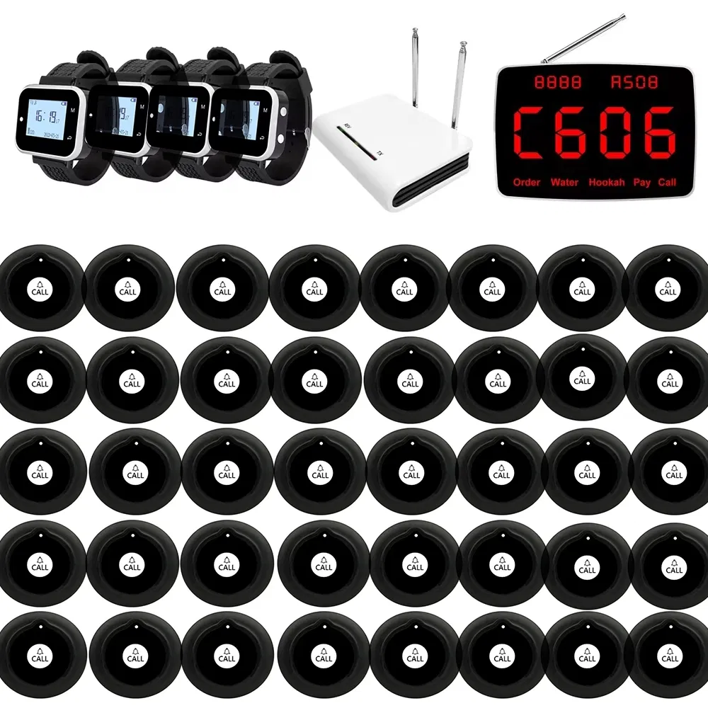 Catel Wireless Calling Pager System 4 Watches 368 Display 40 Call Buttons