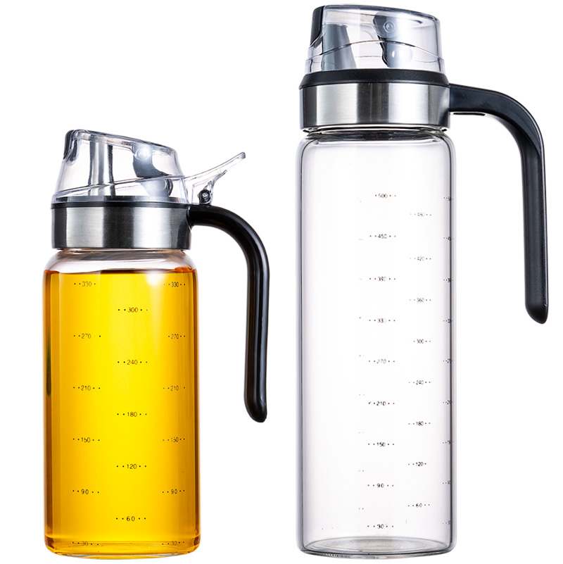 Olive Oil Dispenser Bottle Auto Flip Bottles for Kitchen 12oz 18oz with Leakproof Cap Easy Clean and Vinegar Dispenser Set