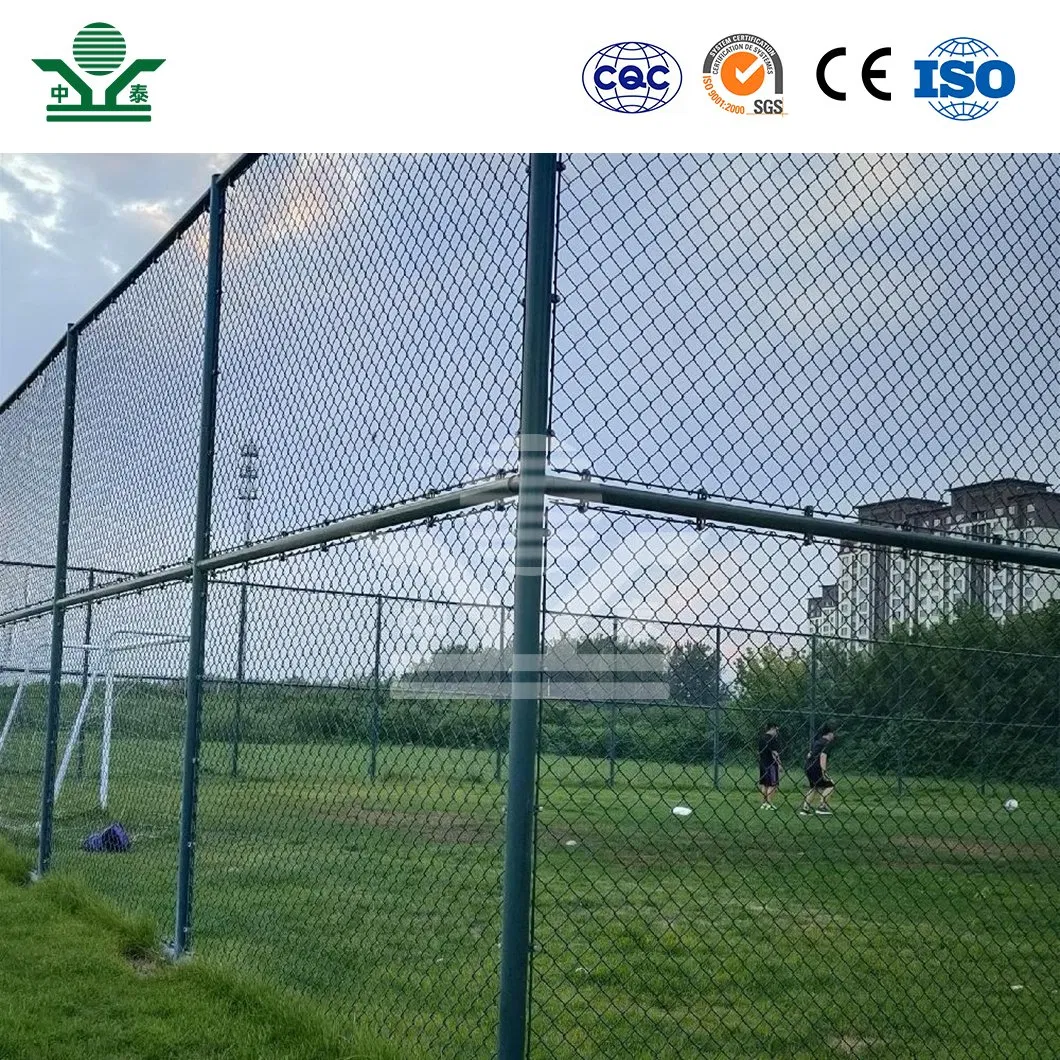 Zhongtai 8 FT High Chain Link Fence China Wholesalers Black Coated Stadium Chain Link Fence 50mm X 50mm Stadium Fence Netting