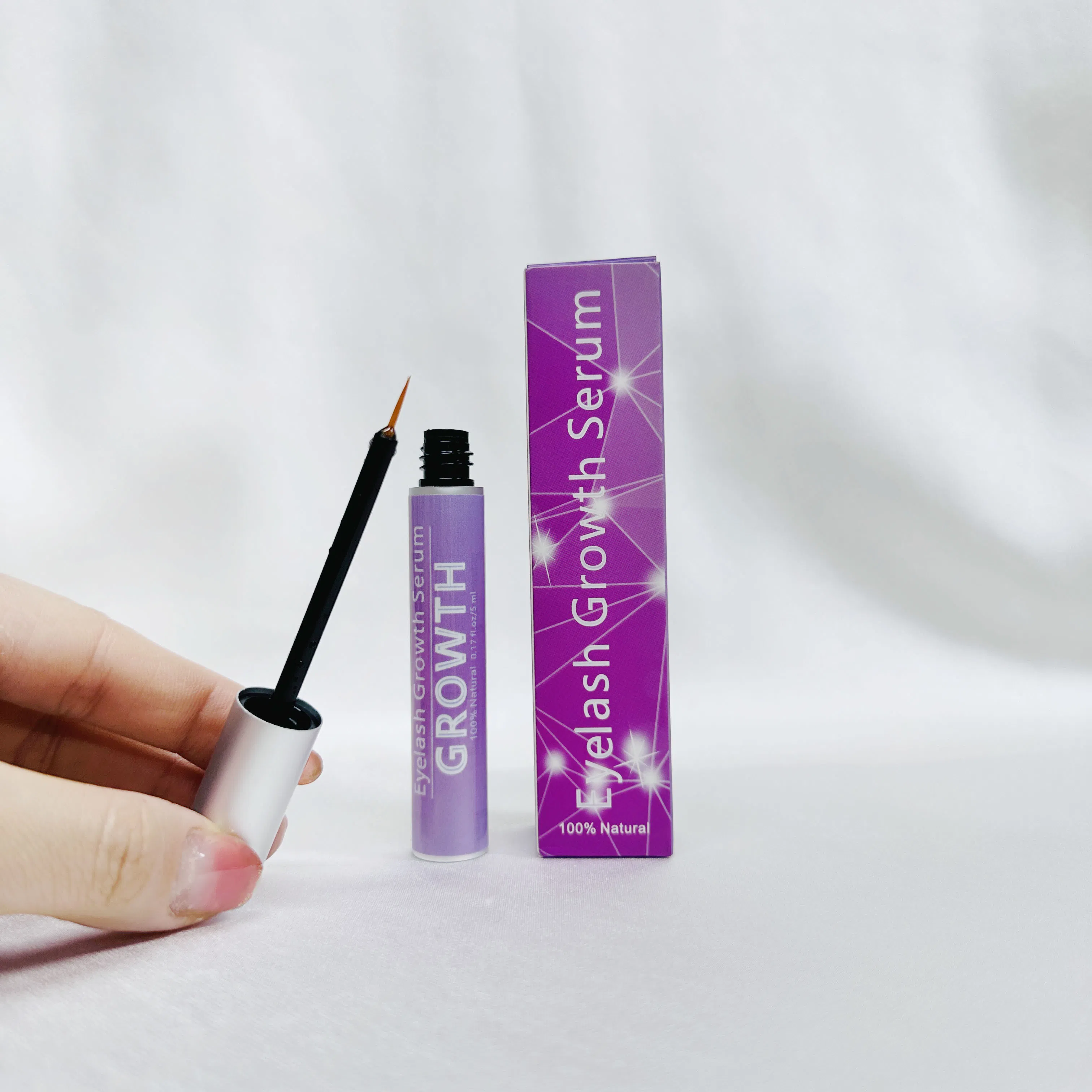 Custom Logo Private Label Nourishing Liquid Natural Vegan Organic Eyelash Enhancer Eye Lash Growth Castor Oil Serum to Grow Lashes