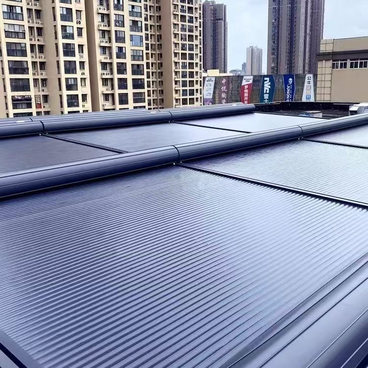 Low-Price Electric Remote-Controlled Sunshade Roller Blind, Safe and Heat-Insulating, High-Quality Aluminum Alloy Canopy