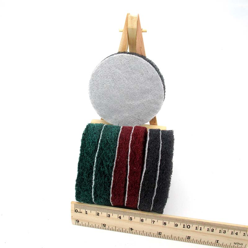 3 Inch 75mm Round Hook and Loop Scouring Pad Industrial Heavy Duty Nylon Cleaning Cloth