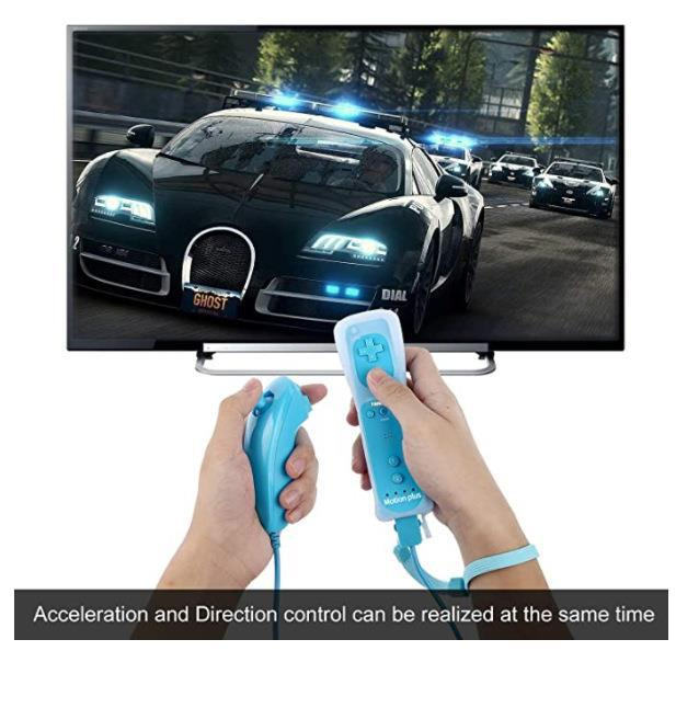 Hight Quality Left and Right Handle Gamepad Curved Straight Game Controller with Input Motion Plus for Wii