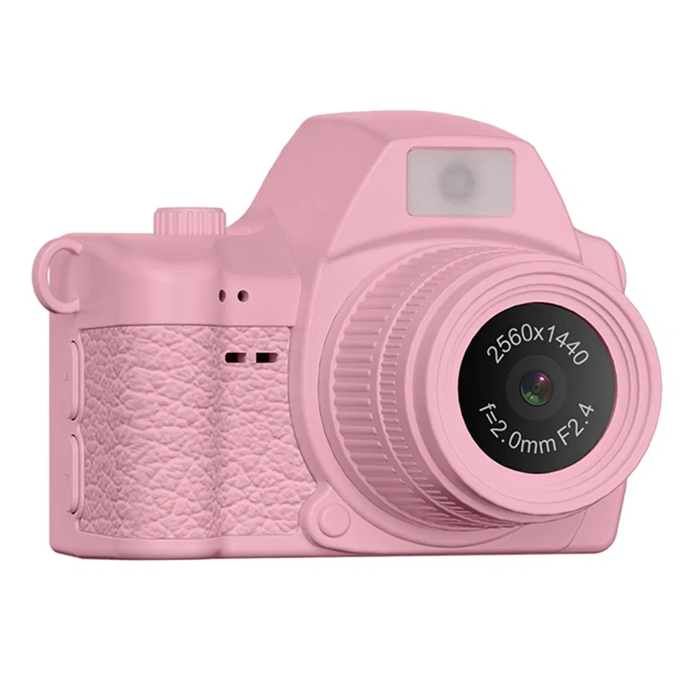 S161 Mini Digital Camera 1.47 Inch IPS Screen 2K HD Video Recording Kids Thumb Camera with Fill Light, with 32GB Card - Pink