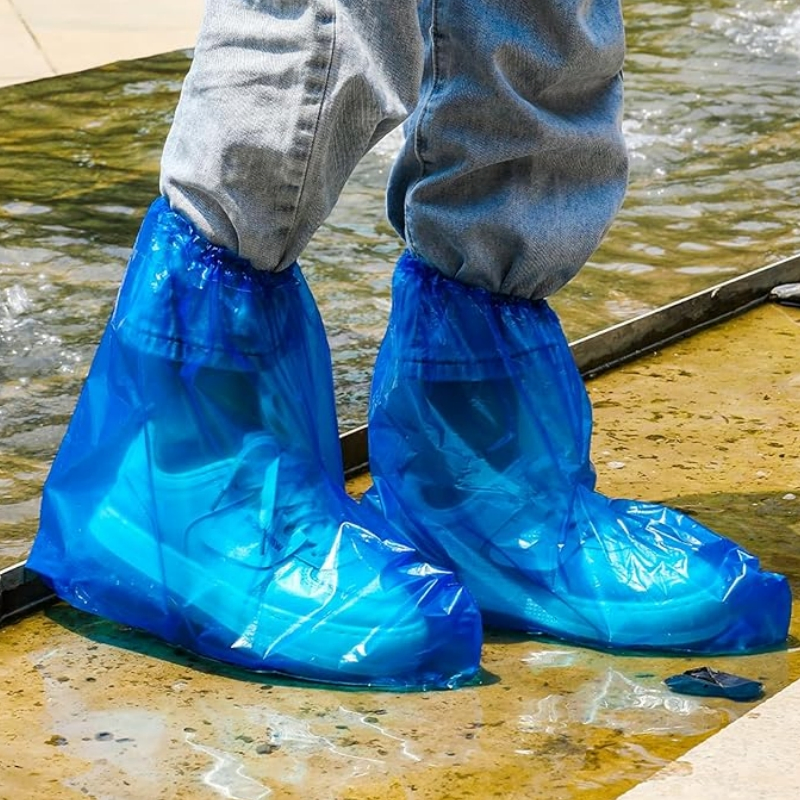 Custom Logo Waterproof Rain Boot Footwear Protectors Disposable Shoe Cover Overshoe