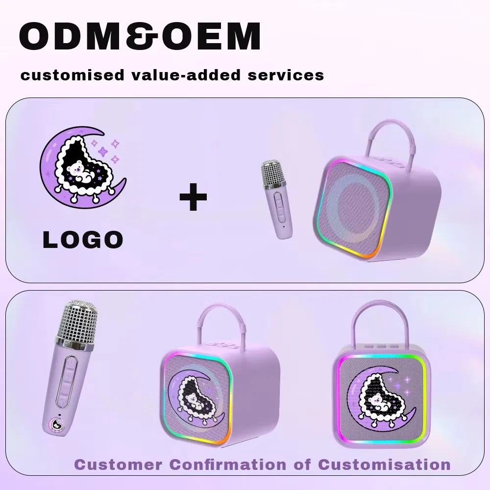 Wholesale High Quality Double Microphone K12 Speaker Mini Portable Wireless Indoor Karaoke Machine Speaker Karaoke Player Booth Speaker for Party for Kids