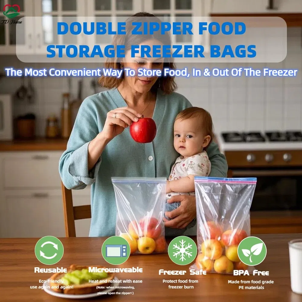 Customized Color Printing Food Resealable Plastic Fresh Produce Food Ziplock Bag