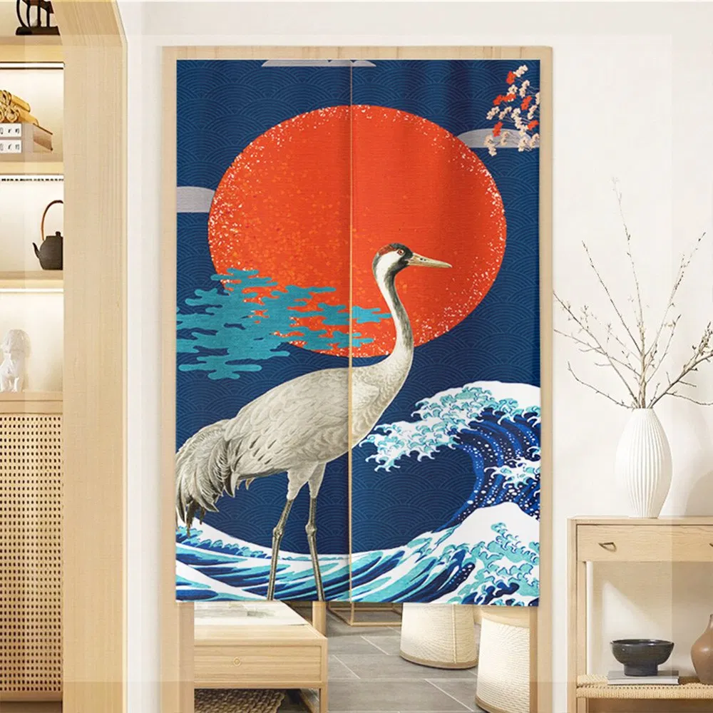 OEM/OEM Fast Delivery Lucky Cat Japanese Noren Entrance Door Curtain for Restaurant