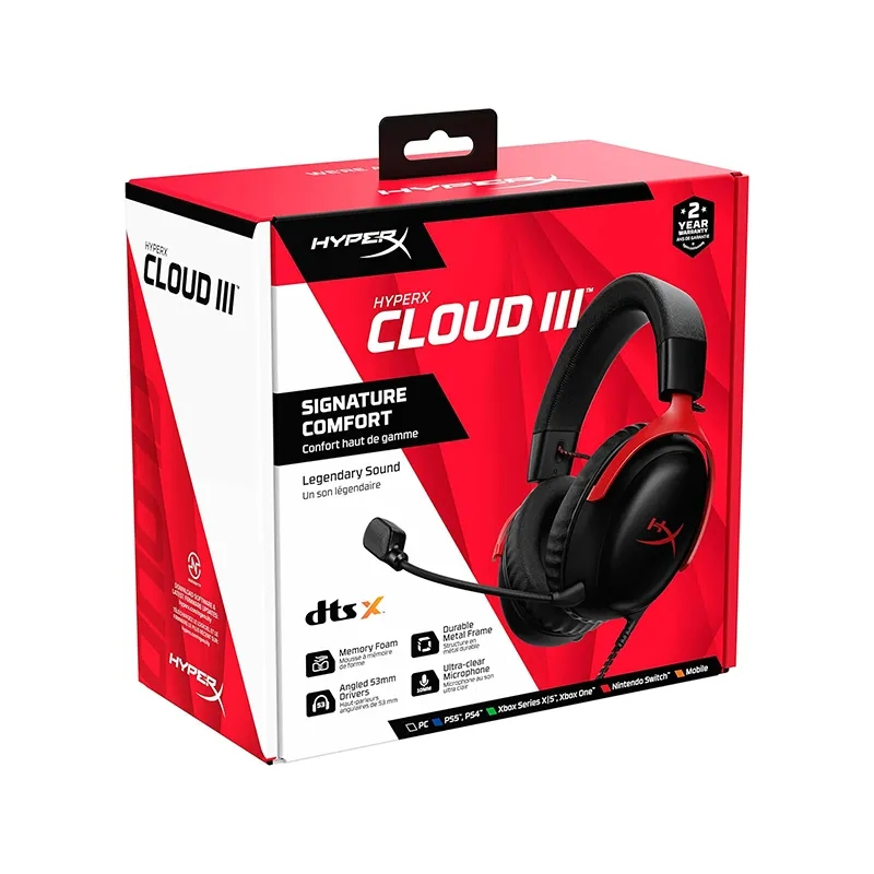 Factory Original Hyperx Cloud III Wired Gaming Headset Anc Active Noise Cancelling Wired Headphone