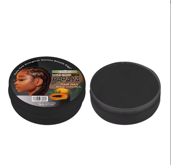 Private Label Wholesale Edge Control Customized Strong Hold Papaya Braid Gel Hair Wax Pomade 100g 150g