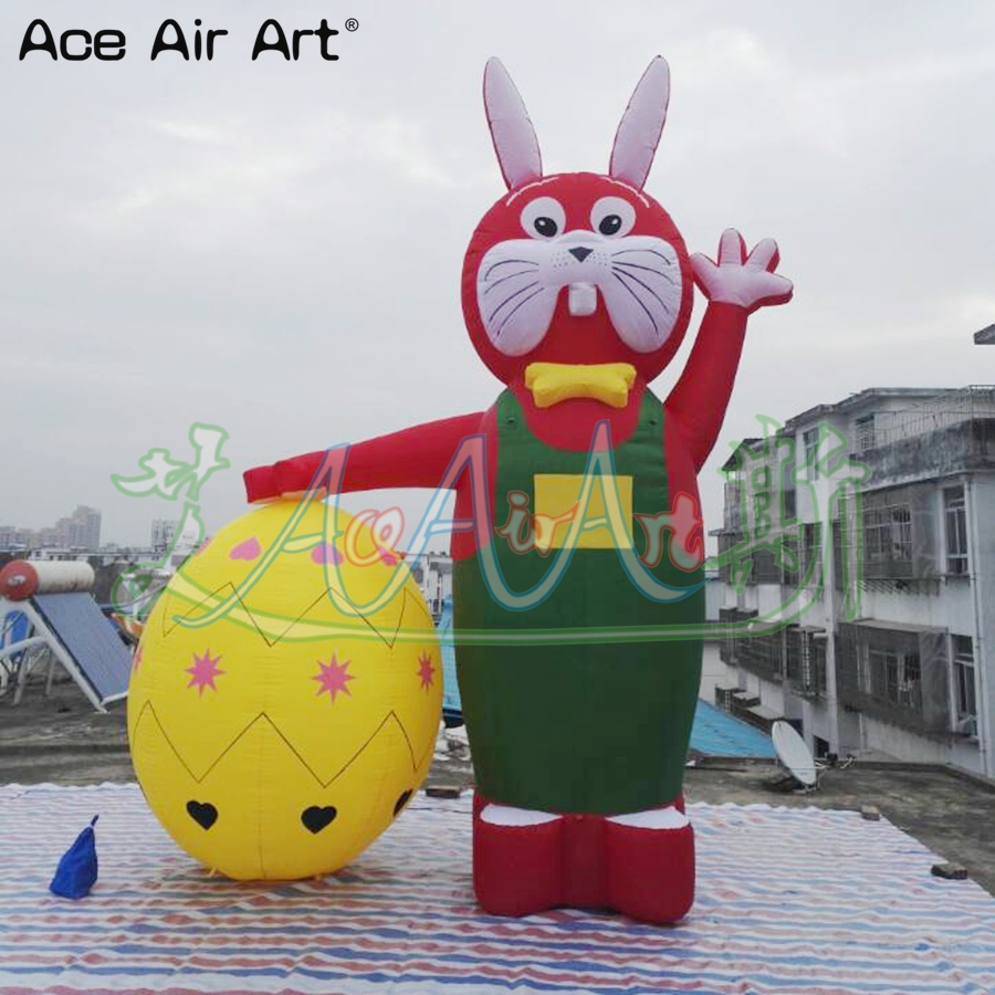 Popular Inflatable Bunny with Easter Egg Giant Rabbit with Colorful Egg for Advertising or Holiday Decoration