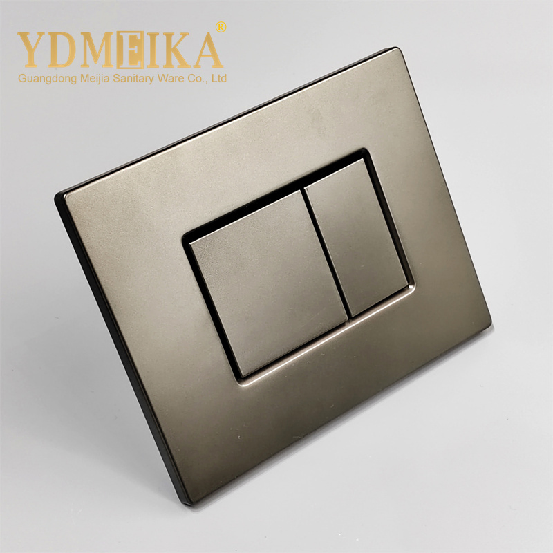 ABS Concealed Tank Toilet Press Button Gun Grey Color Bathroom Hidden Plastic Wall Flush Button Control Panel
