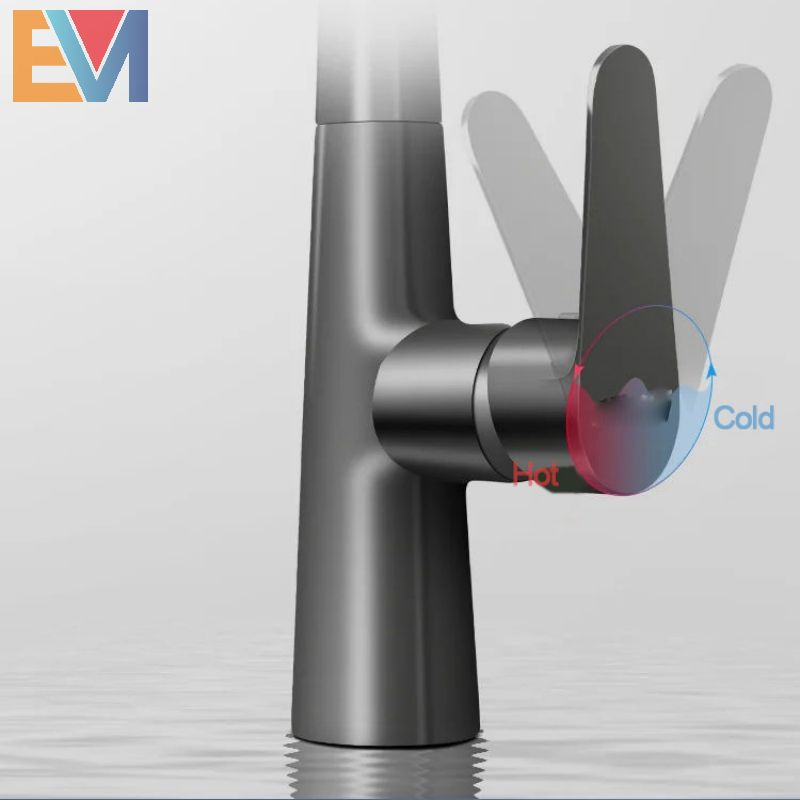 304 Stainless Steel Single Handle Water Pull out Kitchen Faucet