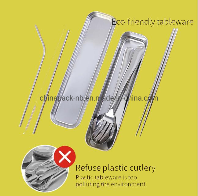 New Product 18/8 Stainless Steel Storage Container Spoon Set Box for Cutlery Set Toothbrush Box of Straw Jewelry Box