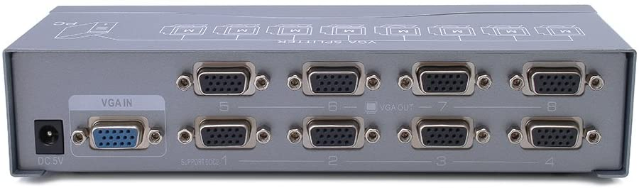 Разветвитель VGA 1x8, 1080P, с блоком питания