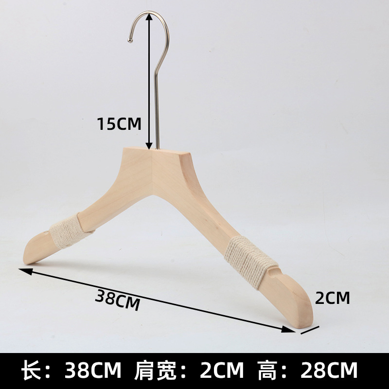 Bulk Supply of 38cm Smooth Lotus Wood Hangers - Ideal for Clothing Importers, Low MOQ Women Coat Hanger
