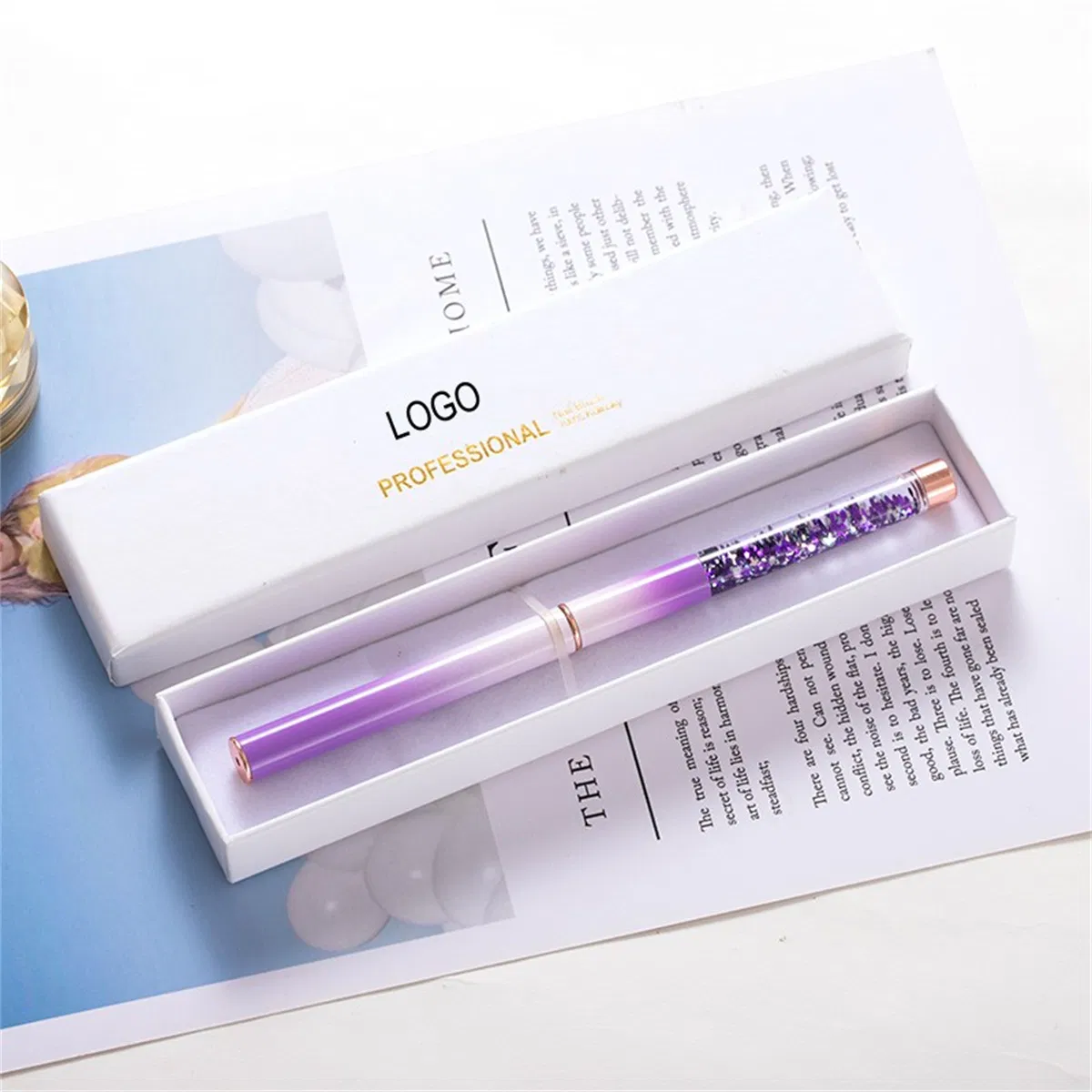 Hot Sale Nail Brush Pen Purple Liquid Quicksand Handle Painting Brushes Kolinsky Acrylic Nair Brush Acrylic