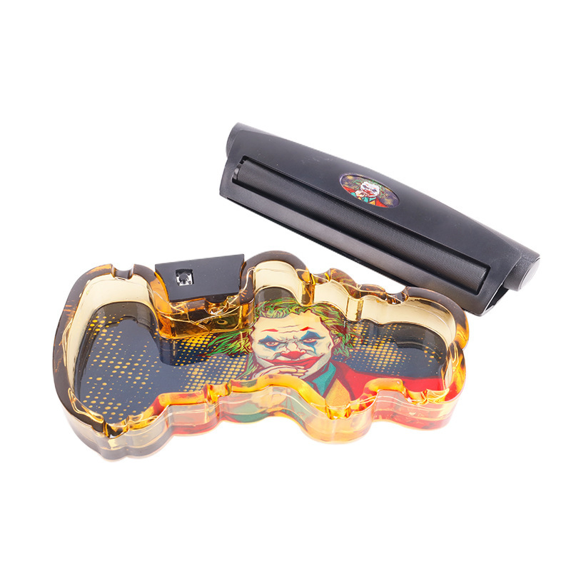 7 in 1 Smoking Set with LED Ashtray Rolling Tray Metal Grinder Roller Jar Smoking Kit Accessories