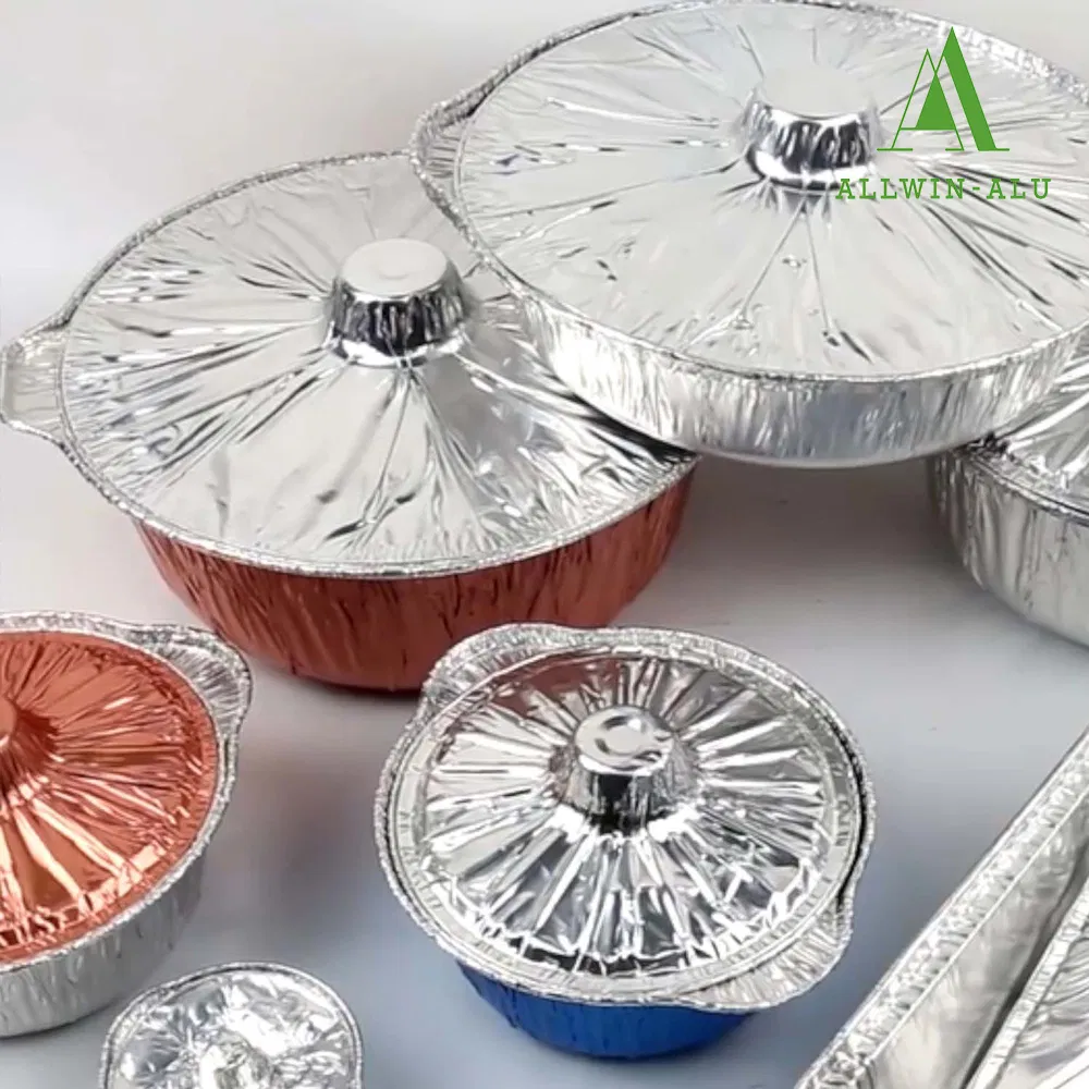 Hot Sale Disposable Cooking Steam Pot 5300ml Aluminum Foil Food Container with Foil Lid