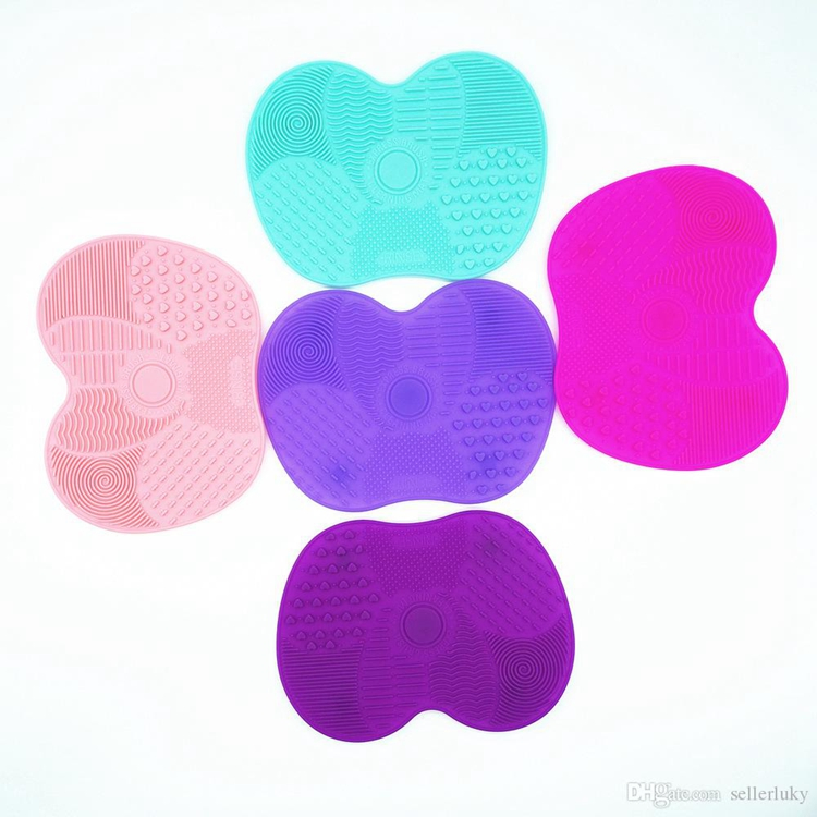 Factory Supply Mini Multi Color Makeup Brush Cleaner Cleaning Pad Make up Brushes Cleanser Silicon Makeup Brush Cleaning Mat
