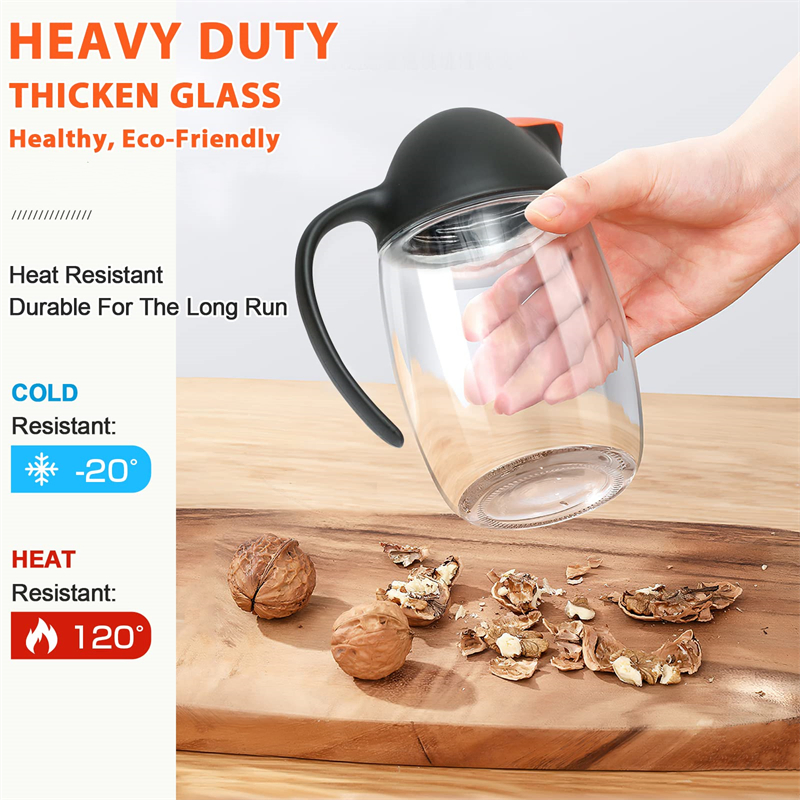 Penguin Leakproof Olive Oil Dispenser Bottle Auto Flip Cap Cooking Oil Dispenser with Non-Slip Handle