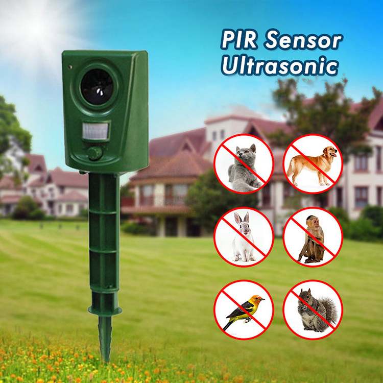 Solar Power Ultrasonic Drive Animals Pests Repeller for Dog Cat Bird Deer Squirrel Rat Skunk Vole