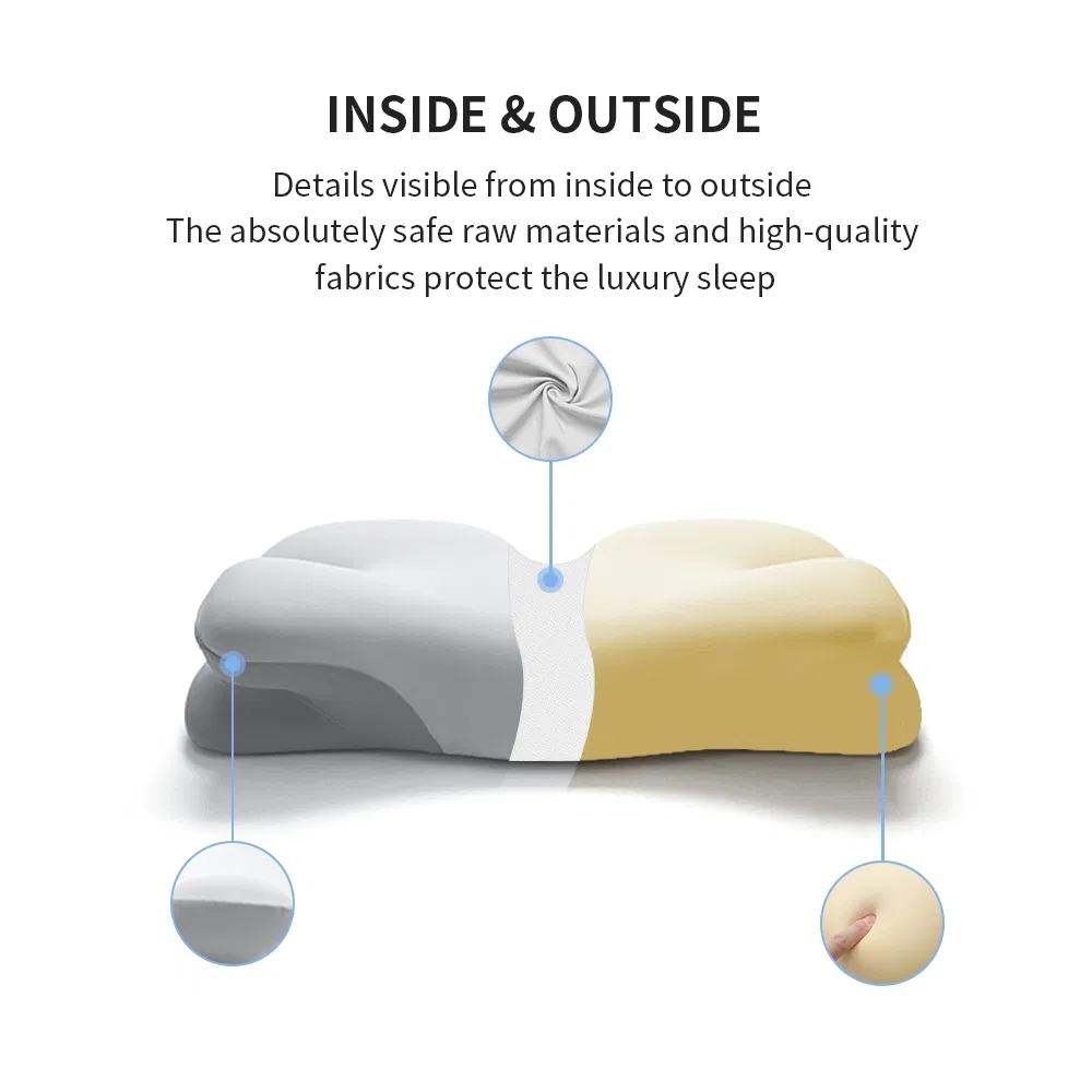 Ox Horn Plus New Breathable Slow Rebound Memory Foam Cervical Orthopedic Pillow