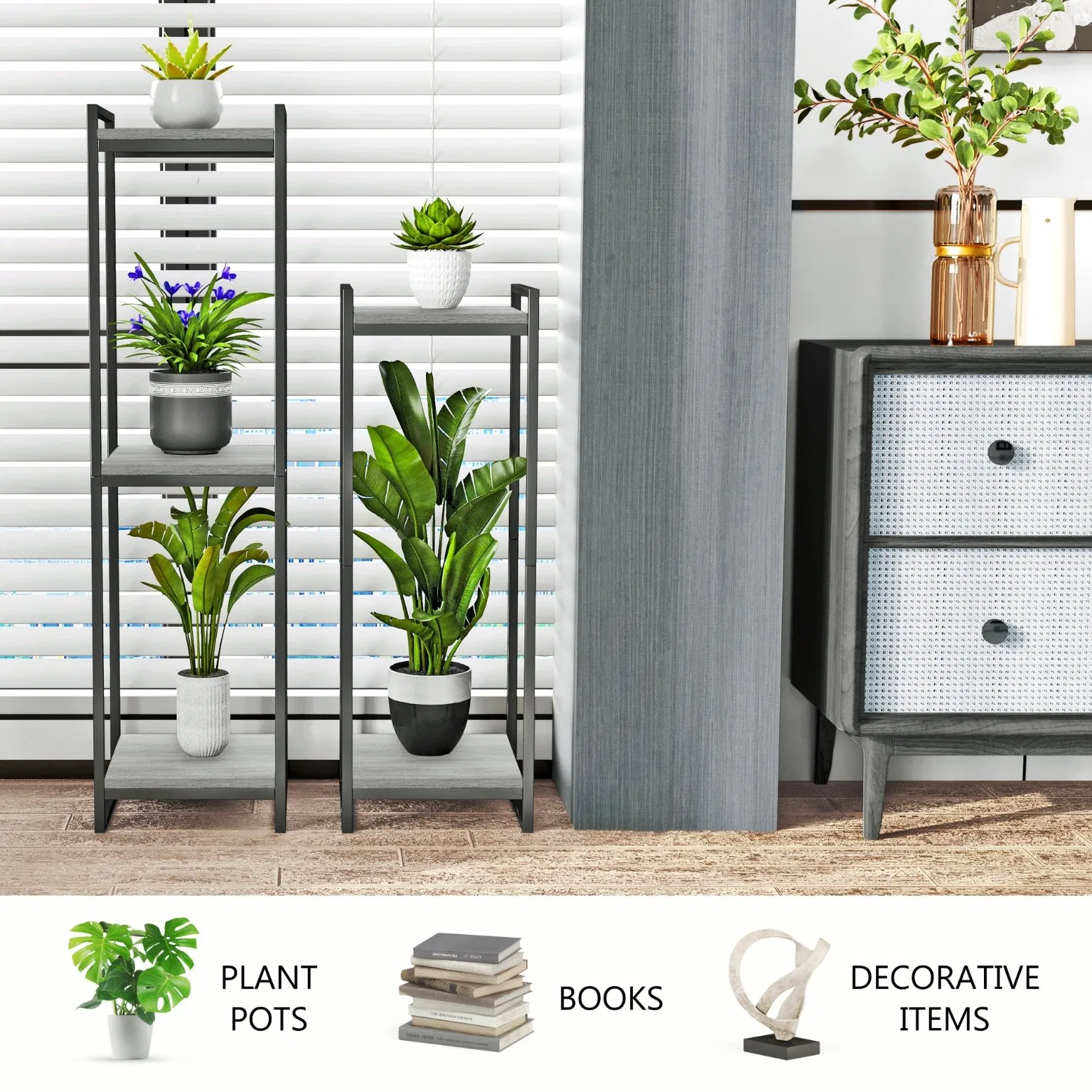 Easy to Install Display Pedestal Vertical Indoor Display Plant Stand