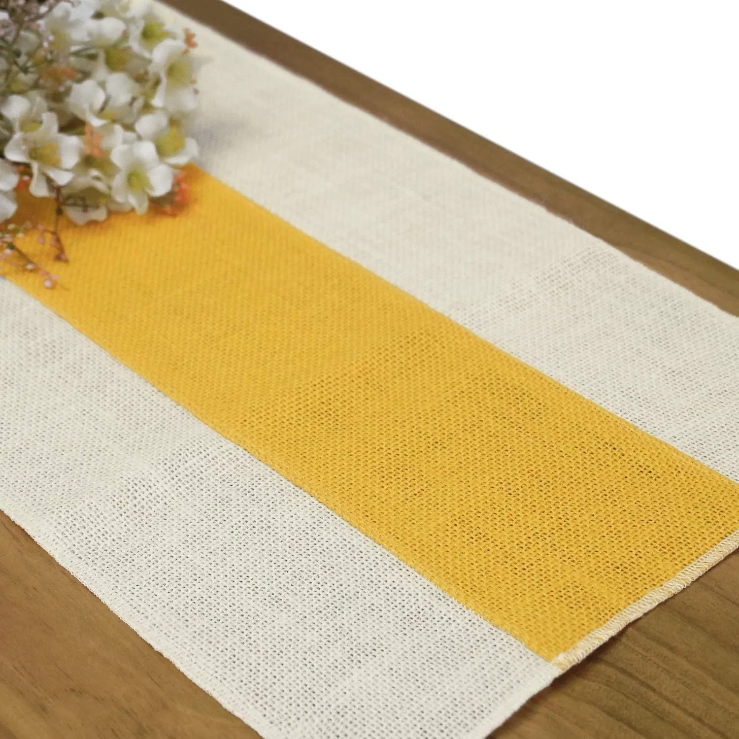 Colored Finished Edge Home Decor Jute Table Runner
