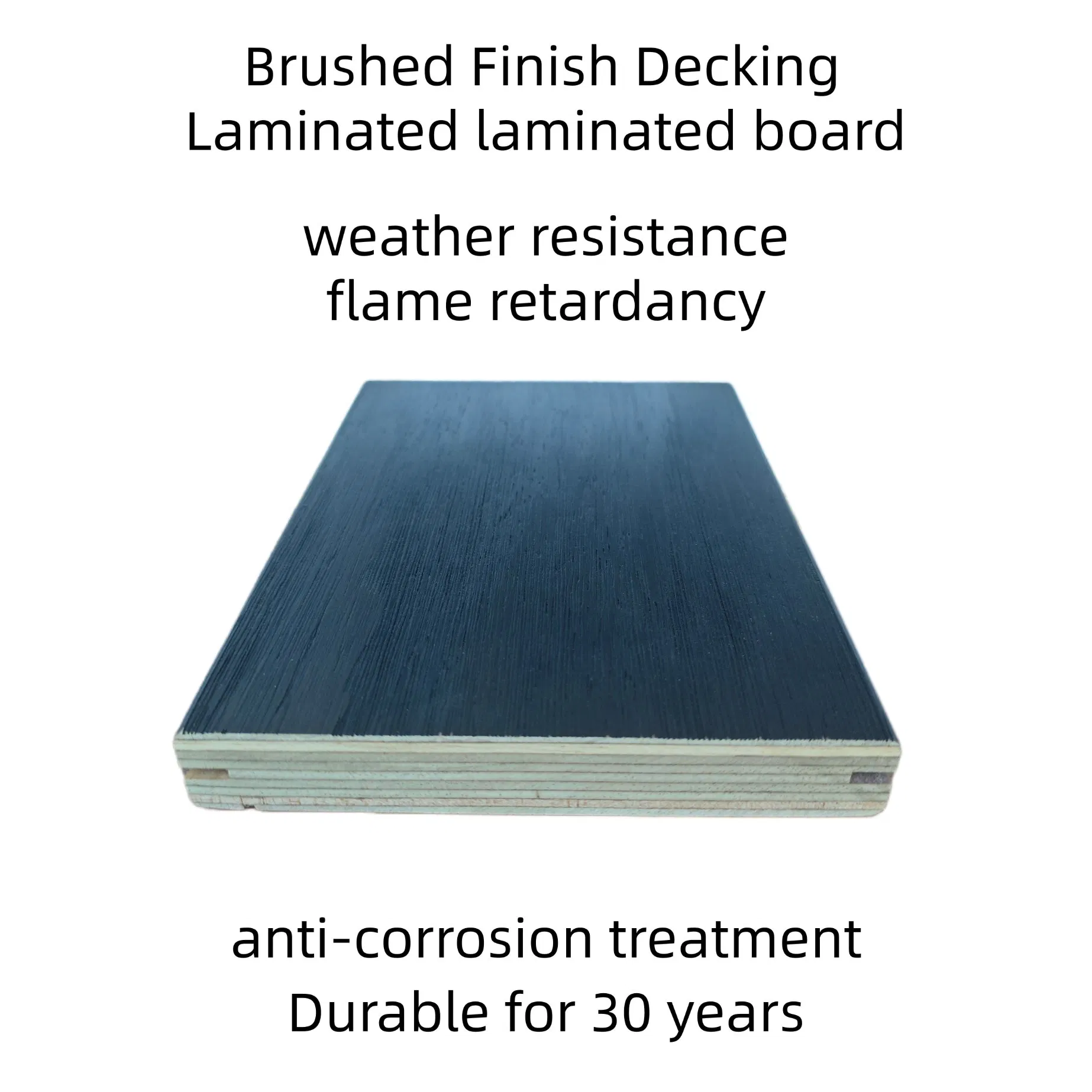 Thermally Modified Multi-Layer Decking with Brushed Surface