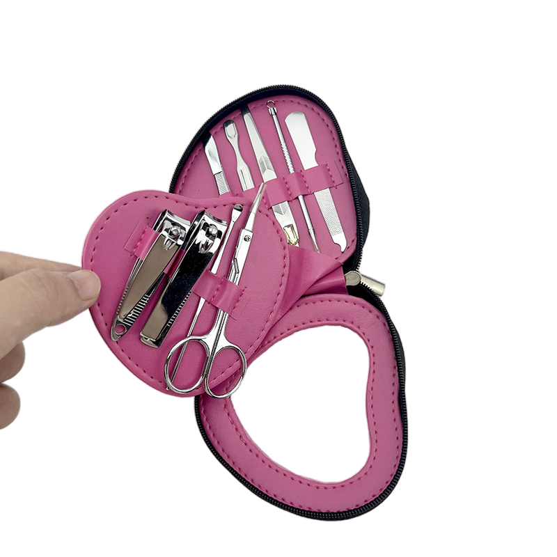 Beauty Stainless Steel Durable Pedicure Manicure Set with Heart Shape Bag