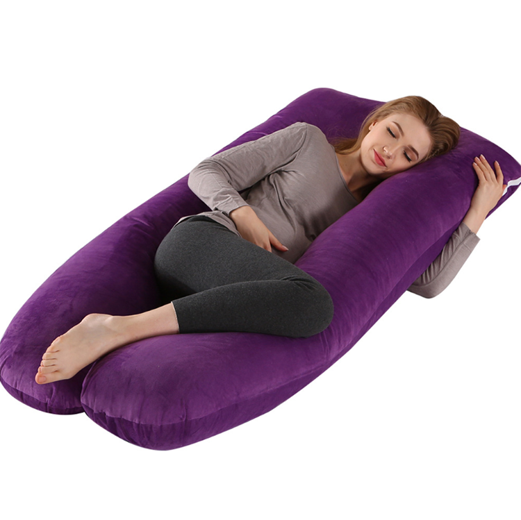 Velour Cover U-Shaped Full Body Pregnancy Pillow