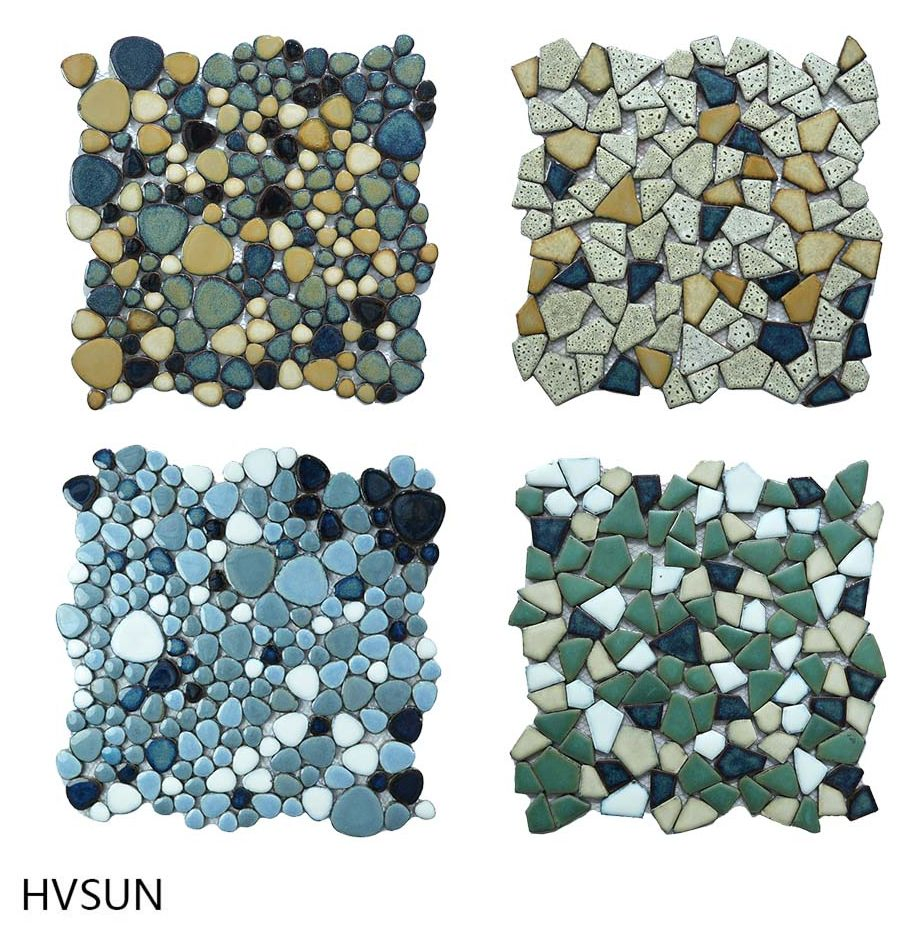 Glass Pebble Mosaic Stone Tile for Interior and Exterior Decoration