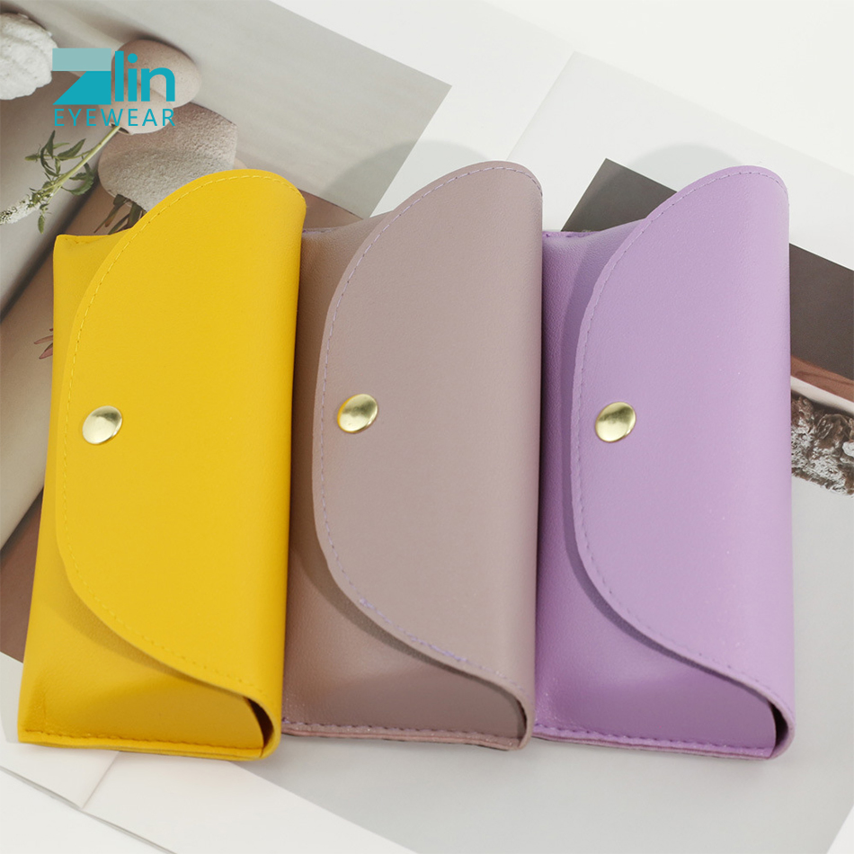 Zlin Eyewear PU Leather Optical Glasses Case Soft Sunglass Packing Colorful Sun Glass Case