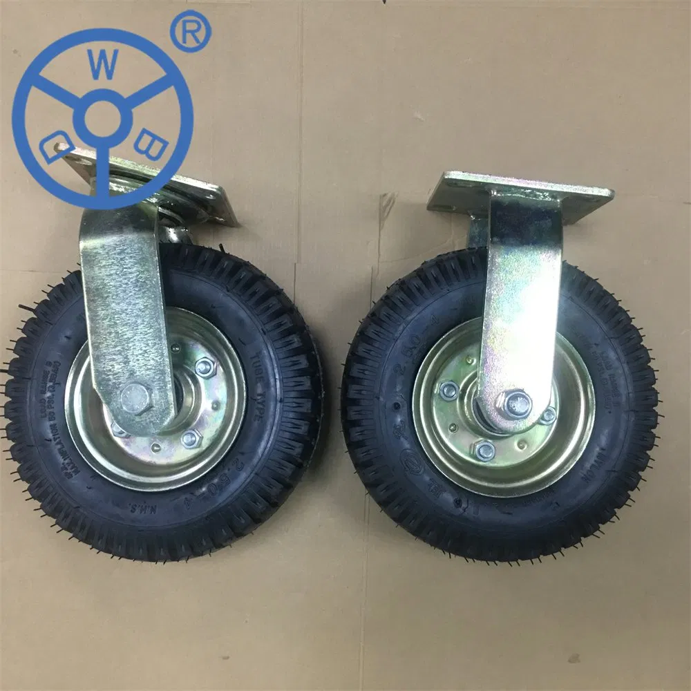 4 5 6 8 Inch Swivel Wheel Pneumatic Caster Wheels Black Rubber Wheels Heavy Duty Trolley Wheels