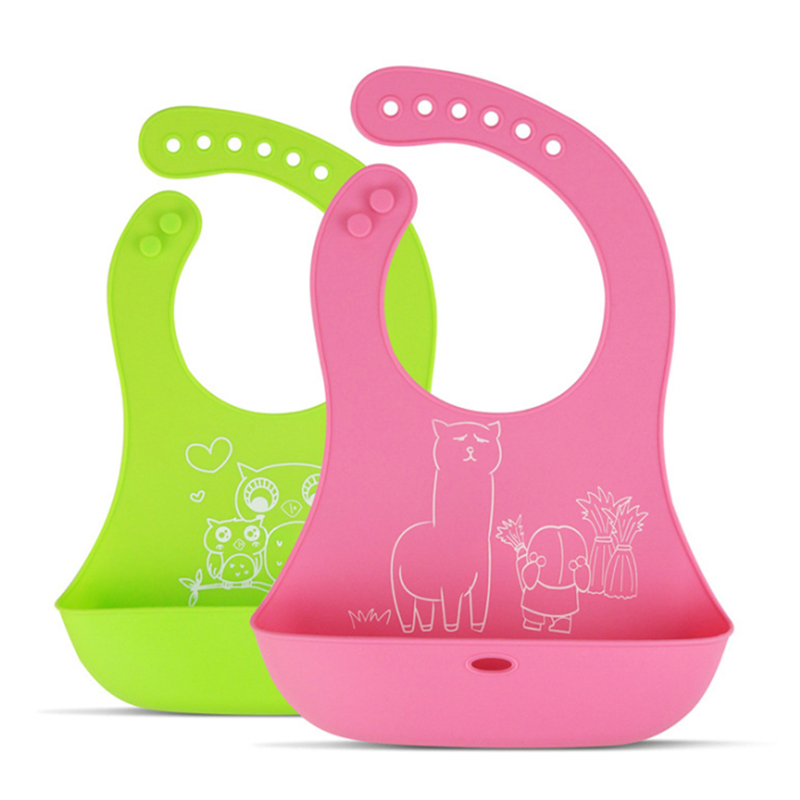 Organic Tableware Baby Eating Set Learning to Eat Food Silicone Bib Bowl and Spoon Baby Bibs