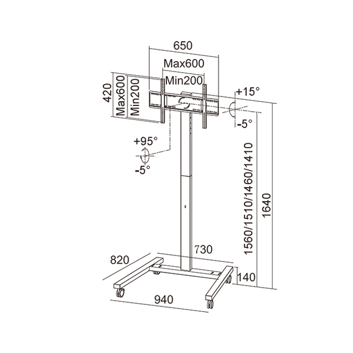 Напольная стойка для телевизора Metal Pillar (SAV106B)