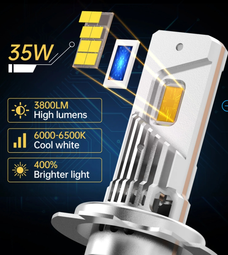 Набор LED-ламп H7 Lightingway 35W с вентилятором