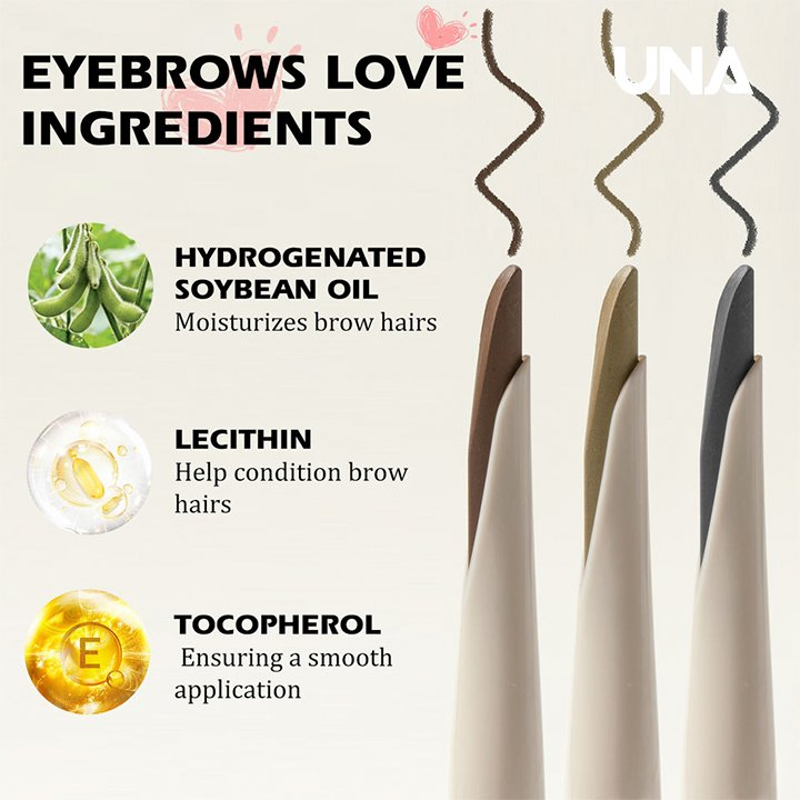 Custom Logo 2 in 1 Long Lasting Powdery Precision Naginata Eyebrow Pencil & Gel Glue Kit Waterproof Eyebrow Shaping Tool Kit