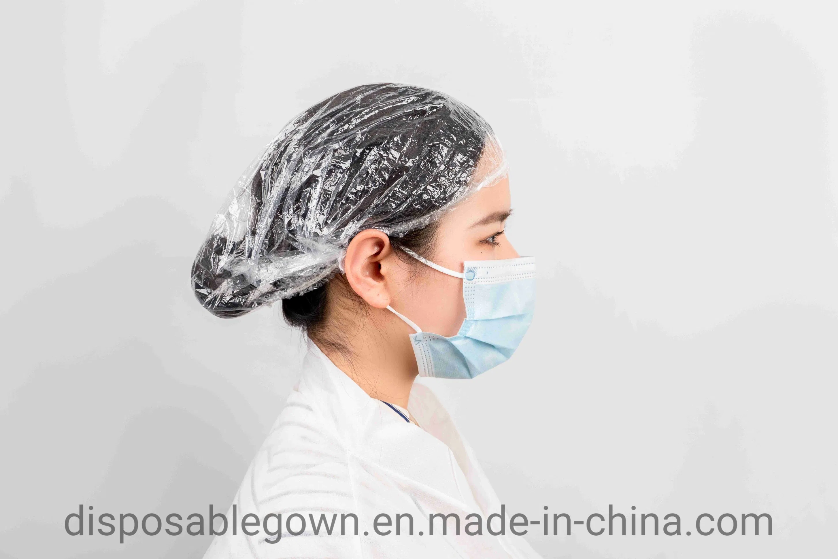 Wholesale Disposable Waterproof Plastic Shower Cap for Home/Hotel/Factory/Food Industry