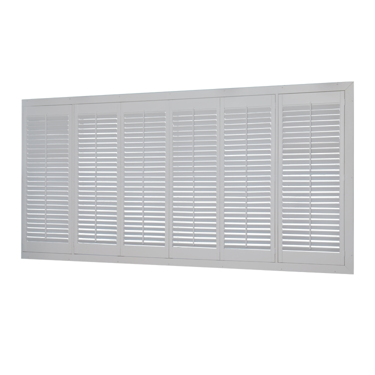 Customized Plantation Shutters Interior PVC Shutters Privacy Blinds Shutters Room Full Height Tier on Tier Bay Window Cafe Shutters 2.5'' Louver