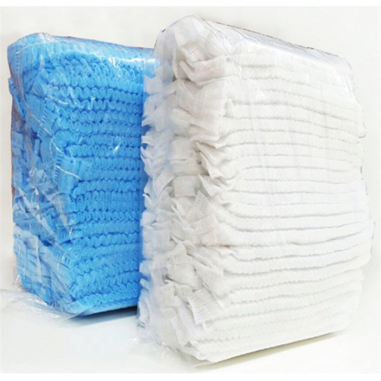 Wholesale Blue/White Round Cap Disposable Bouffant Caps