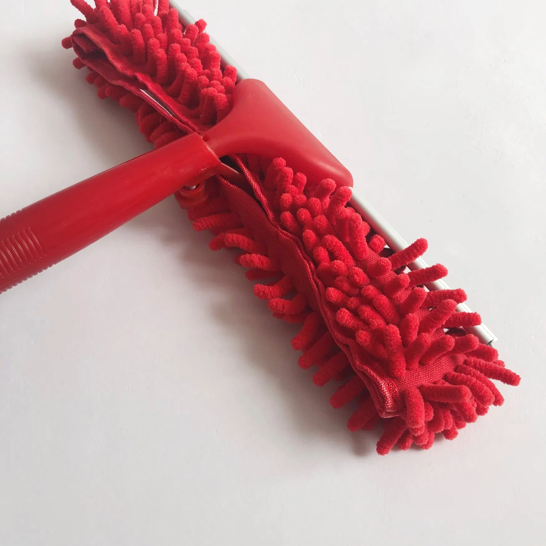 Factory Price Chenille Window Cleaner with Extendable Metal Handle Rubber Squeegee and Chnille Double Side Head for Car Floor Mirror Washing