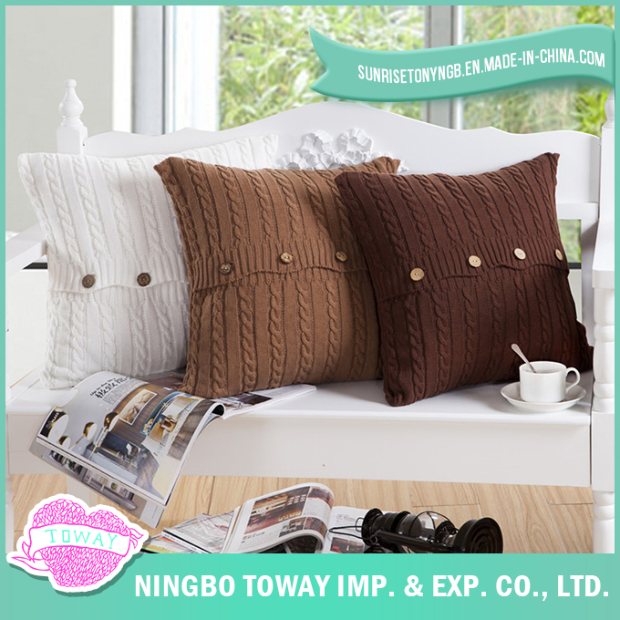 Travel Cushion Cable Knitting Patterns Square Warm Throw Pillow Cover