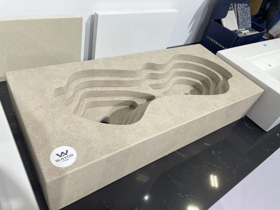 Factory Processing Modern Artificial Stone Solid Surface Quartz Terrazzo Natural Stone for Bathroom Basin and Sink