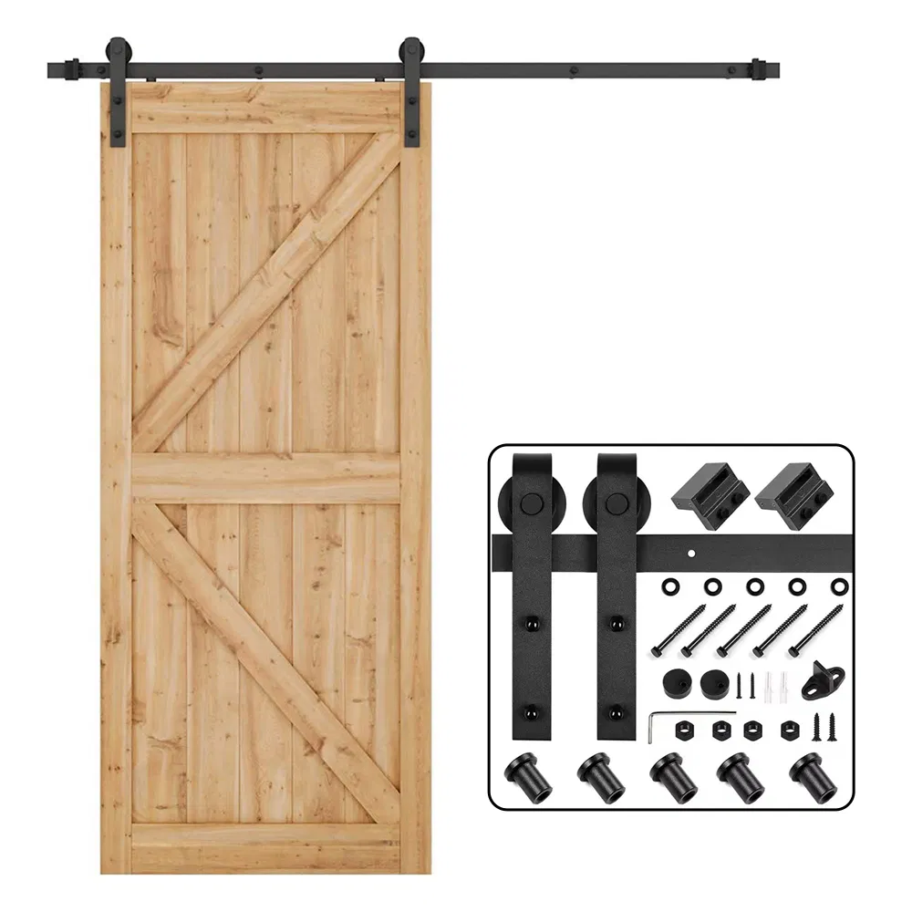 CE Certified 6.6FT Carbon Steel Modern Industrial Sturdy Barn Door Hardware Kit