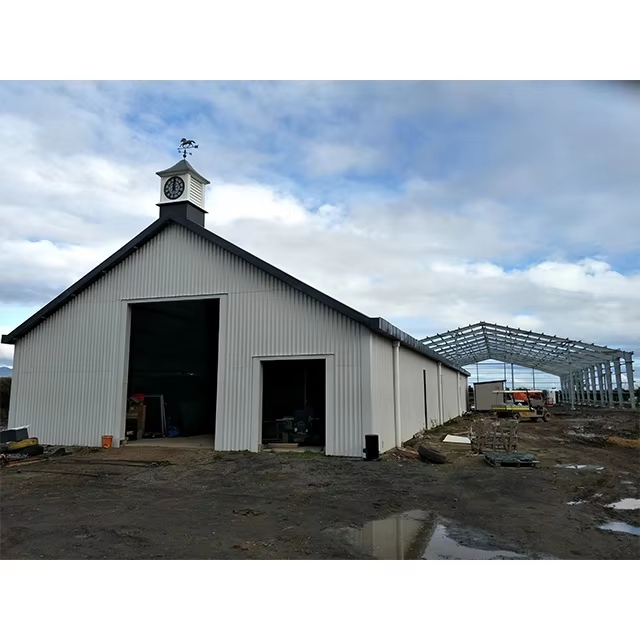 Light Metal Construction Prefab Steel Structure Shed Building Prefabricated Farmhouse Pole Barn Kits Stable Stall Horse Arena