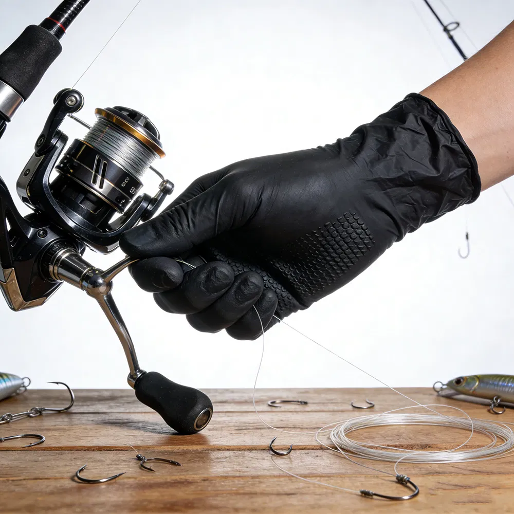 Industrial Blue Nitrile Gloves - Latex-Free Powder-Free Puncture-Resistant Gloves