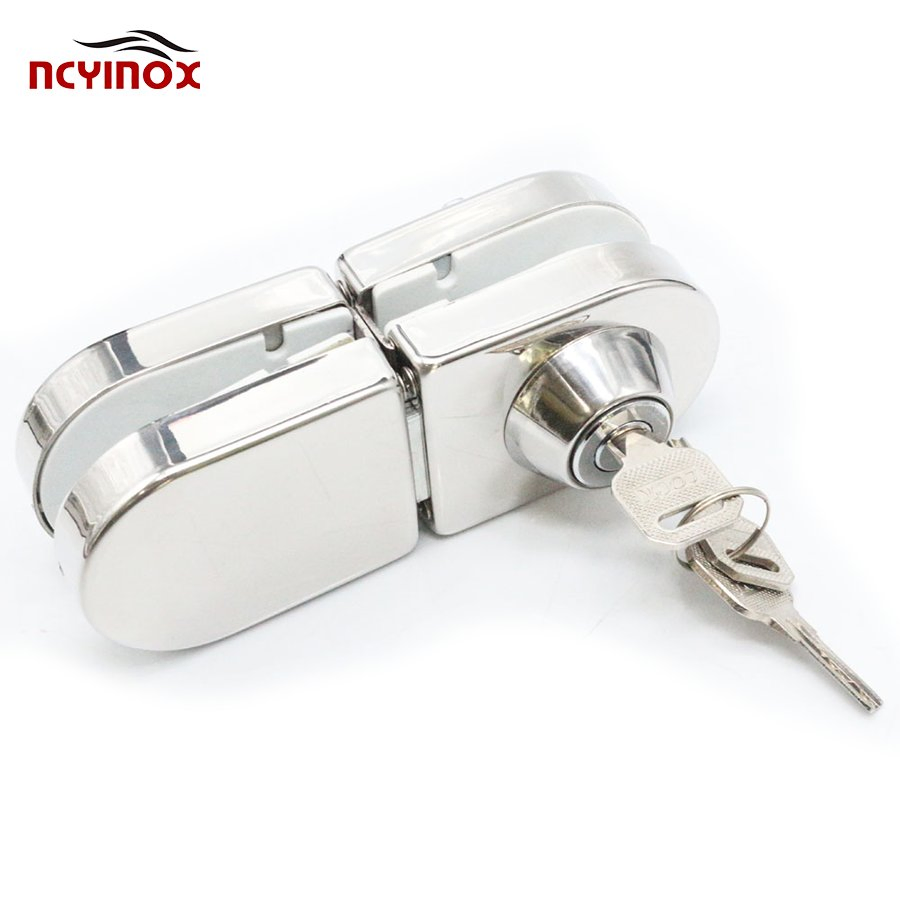 Security Frameless Cylinder Center Glass Door Key Lock