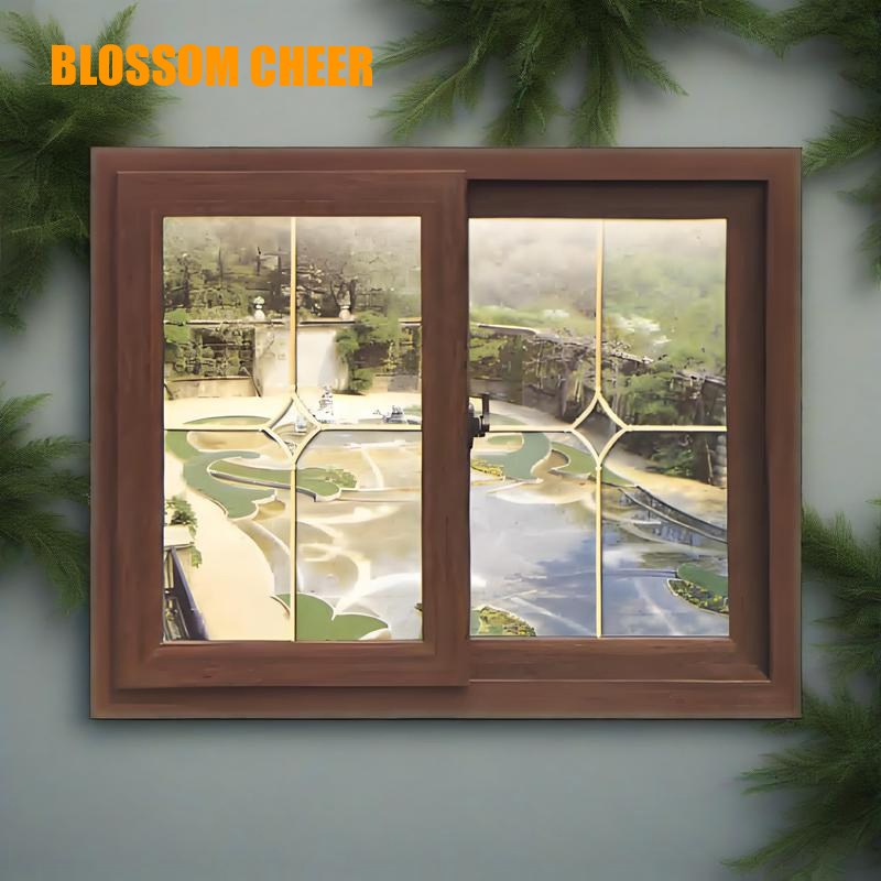 Custom Two-Track Push-Pull UPVC Window for Stylish Interior Spaces